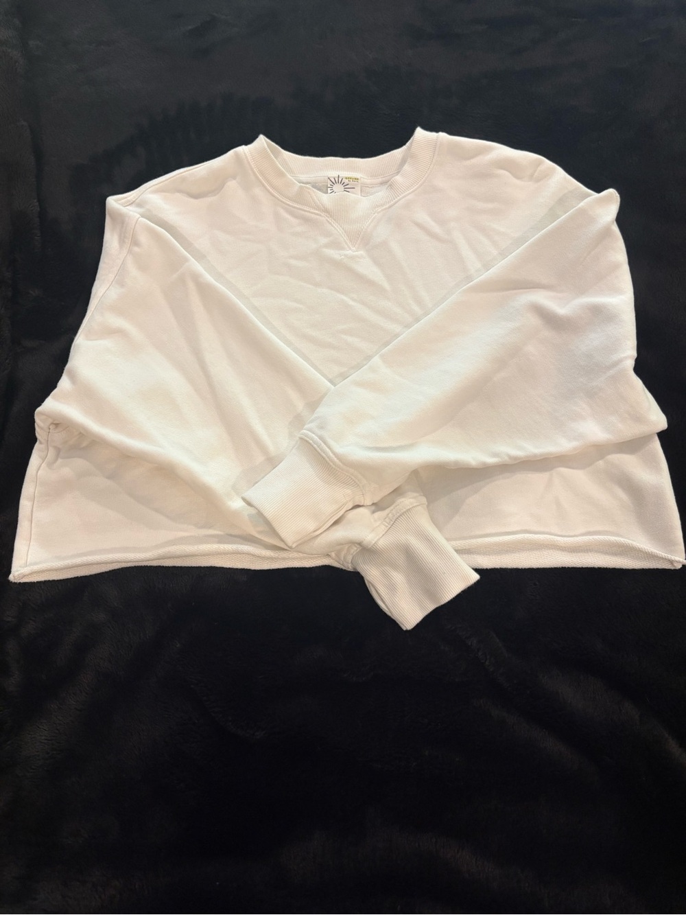 aerie Offline Crewneck Sweatshirt in White